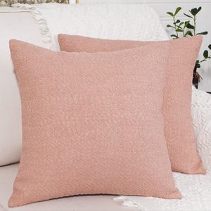 Set of 2 Decorative Throw Pillow Covers Dusty Rose 18"x18"